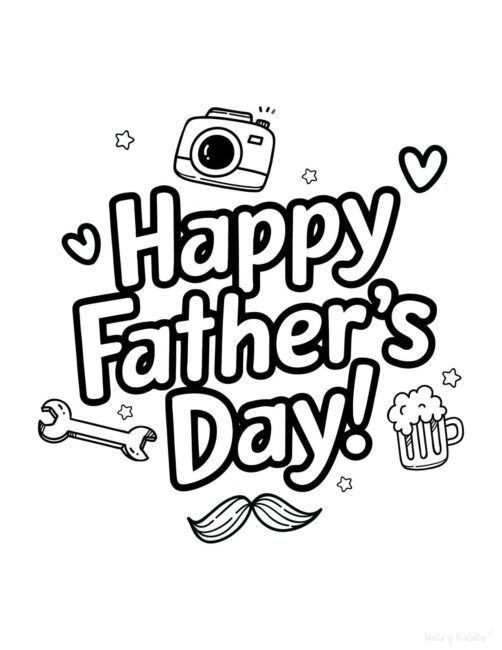 Printable Father’s Day card to color