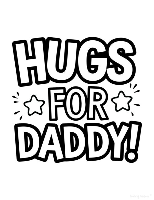 Printable Father’s Day card to color for Toddler