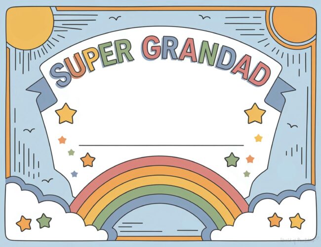 Printable Father’s Day certificate for grandad
