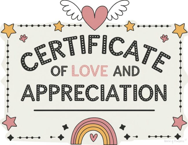 Printable Mother&rsquo;s Day Certificates for Love and Appreciation