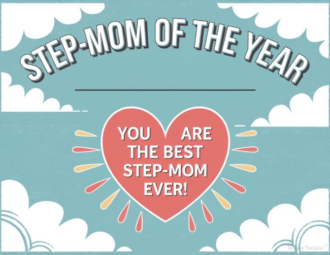 Printable Mother&rsquo;s Day Certificates for Step-Mom