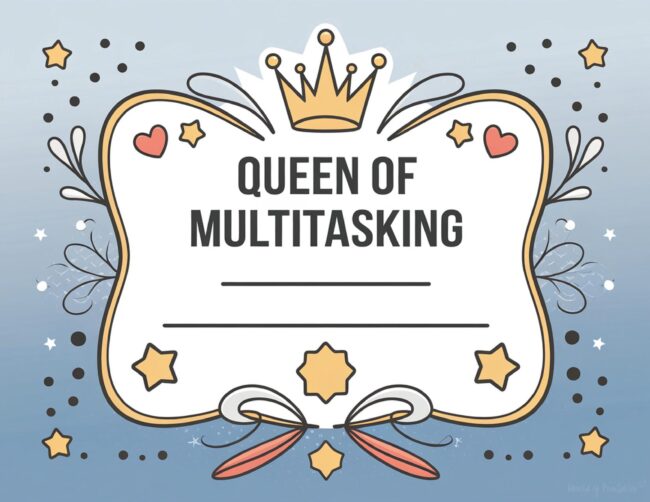 Queen of Multitasking Mother&rsquo;s Day Award Certificates
