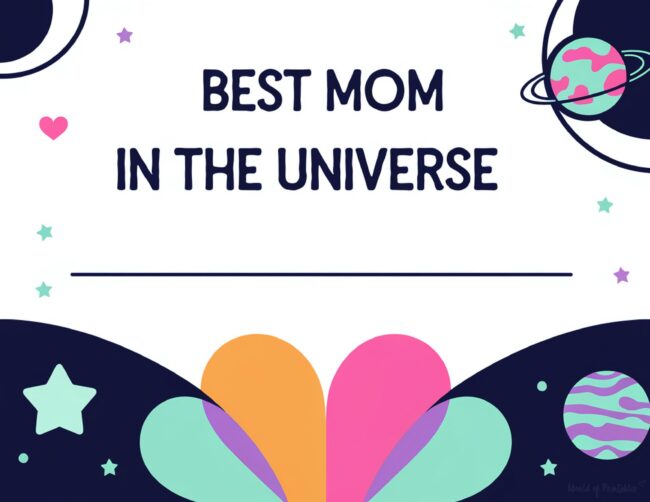 Space Themed Mother&rsquo;s Day Award Certificates