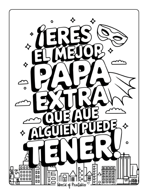 Spanish Father’s Day coloring pages for preschoolers