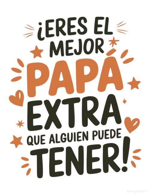 Stepdad Printable Father’s Day card in Spanish