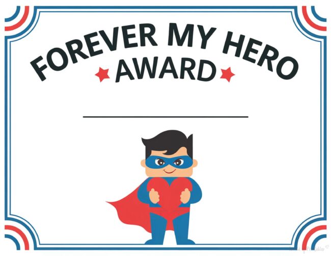 Super Dad certificate printable