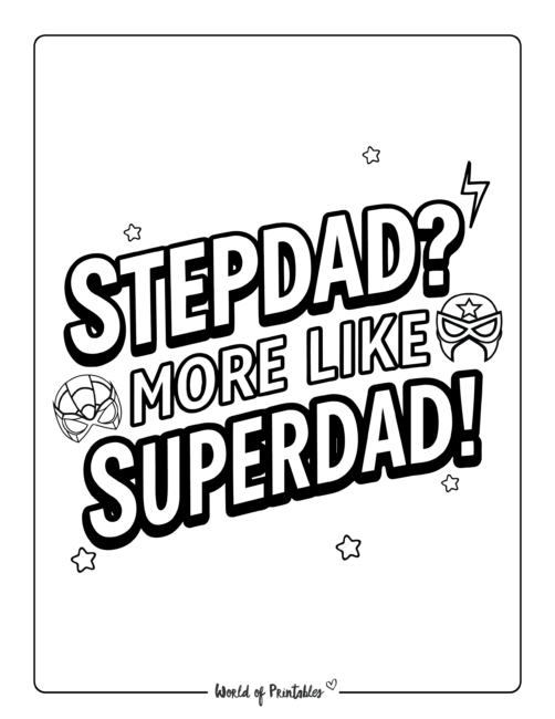 Super Stepdad coloring pages for Father’s Day