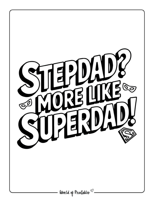 Superhero Stepdad coloring printables