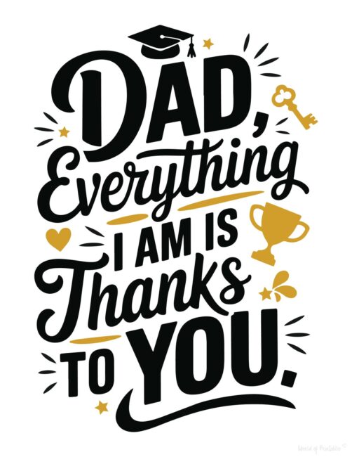 Thanks To You Cute Father’s Day card to print