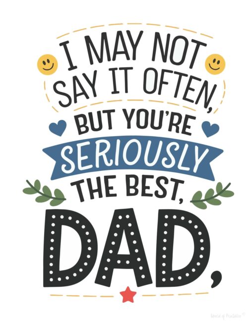 The Best Dad DIY Father’s Day card printable