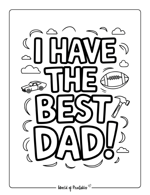 The Best Dad Free Father's Day coloring pages