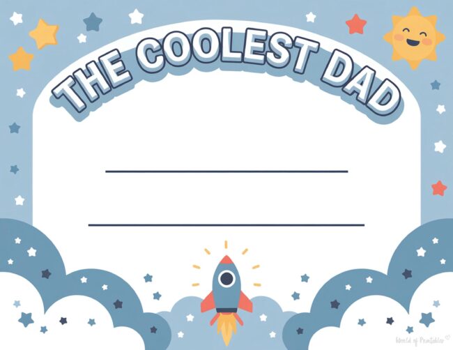 The Coolest Dad Free Father’s Day certificate