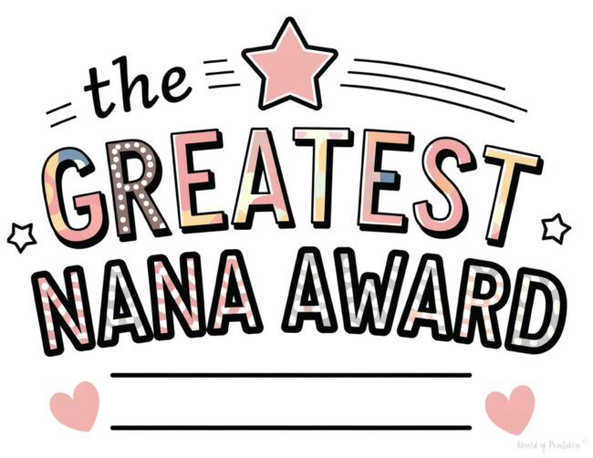 The Greatest Nana Mother&rsquo;s Day Certificate Templates