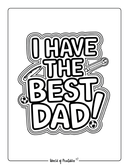 The best dad Father's Day coloring pages