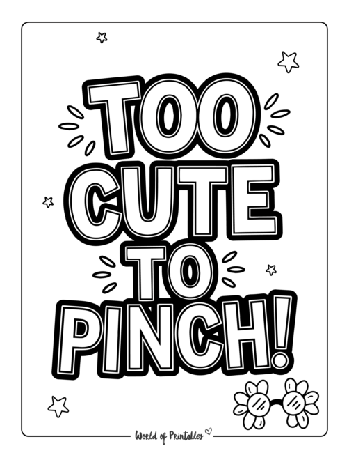 Too Cute To Pinch St. Patrick's Day coloring pages