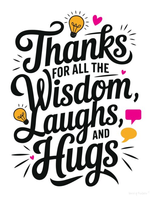 Wisdom, laughs and Hugs Grandpa Father’s Day card to print