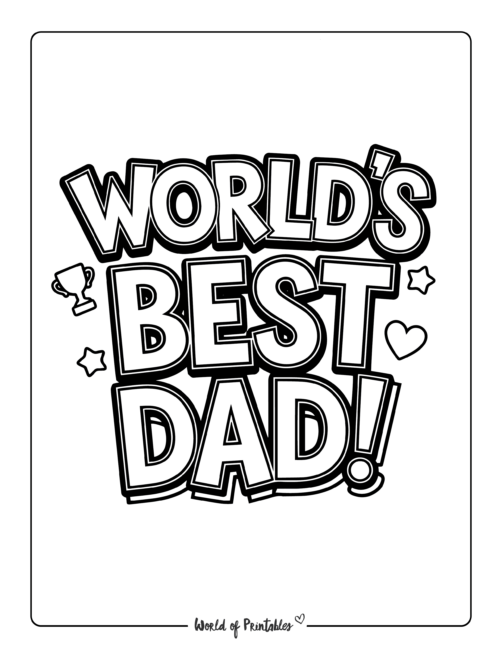 Worlds Best Dad fathers day coloring pages