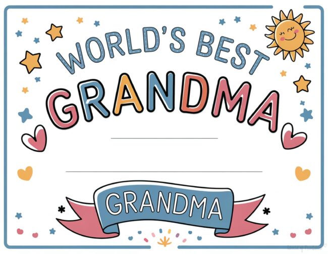 Worlds Best Grandma DIY Mother&rsquo;s Day Certificates