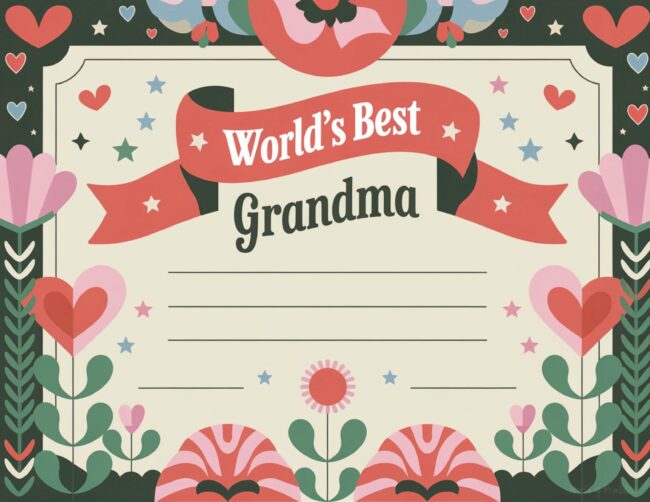 Worlds Best Grandma Free Mother&rsquo;s Day Certificates