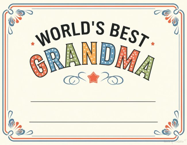 Worlds Best Grandma Mother&rsquo;s Day Award Certificates