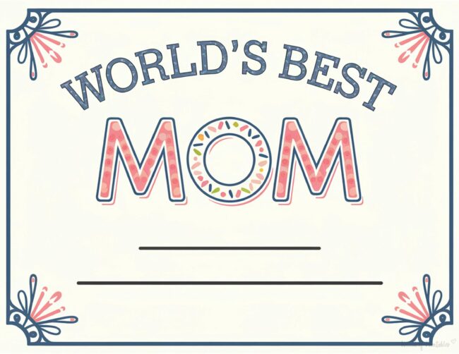 Worlds Best Mom Free Mother&rsquo;s Day Certificates
