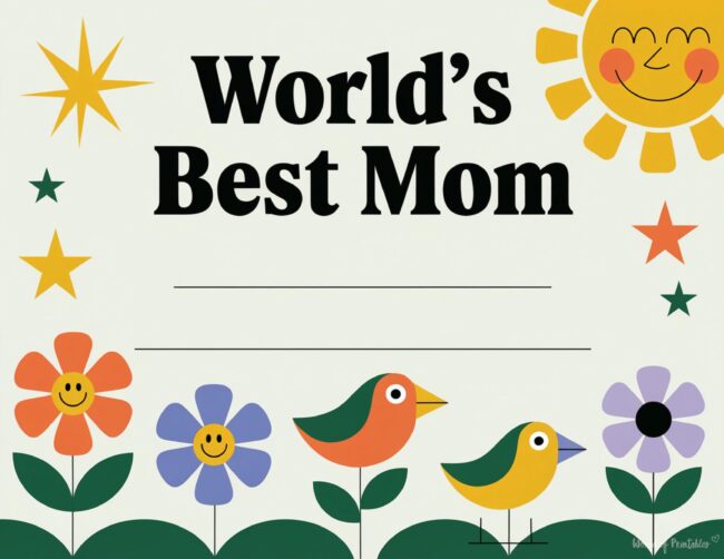 Worlds Best Mom Mother&rsquo;s Day Award Certificates