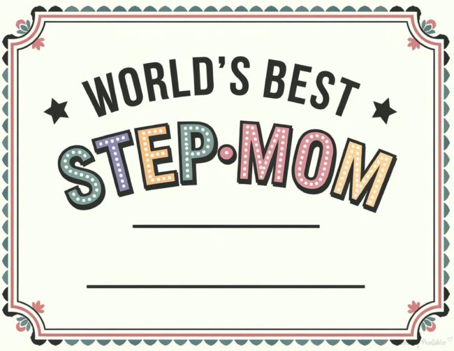 Worlds Best Stepmom Mother&rsquo;s Day Award Certificates
