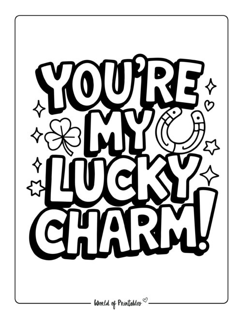 You're my Lucky Charm Printable St. Patrick's Day coloring sheets