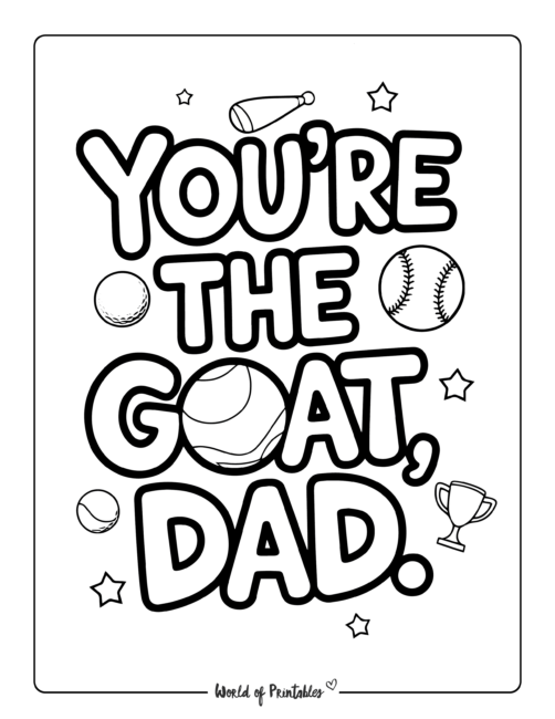 You're the Goat Father's Day coloring pages