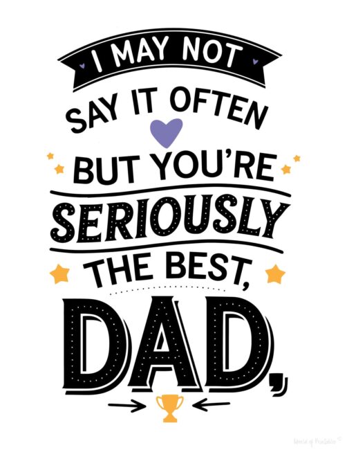 You&rsquo;re the best dad Best printable Father’s Day card