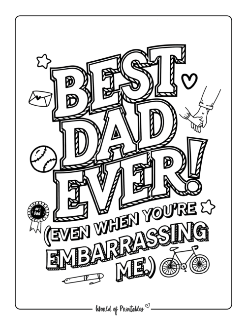 best dad ever Father's Day coloring pages