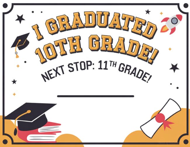 10th grade graduation certificate template