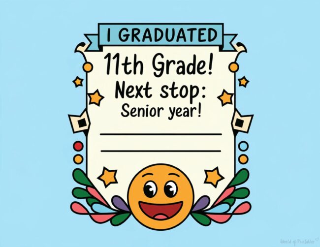 11th grade graduation certificates