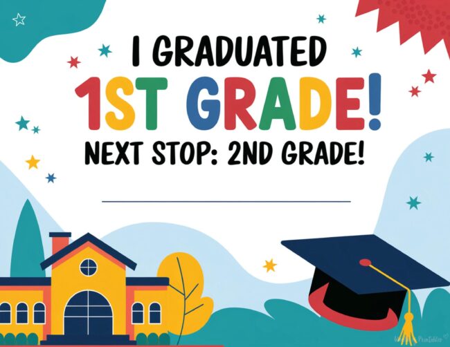 1st grade graduation award certificate