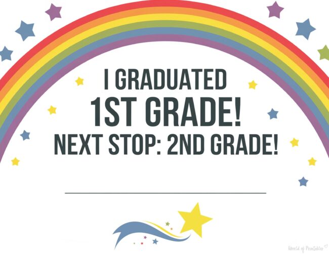 1st grade graduation certificate template