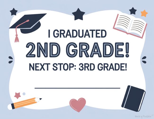2nd grade graduation certificate template