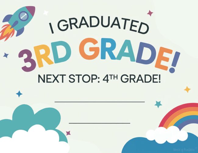3rd grade graduation certificate