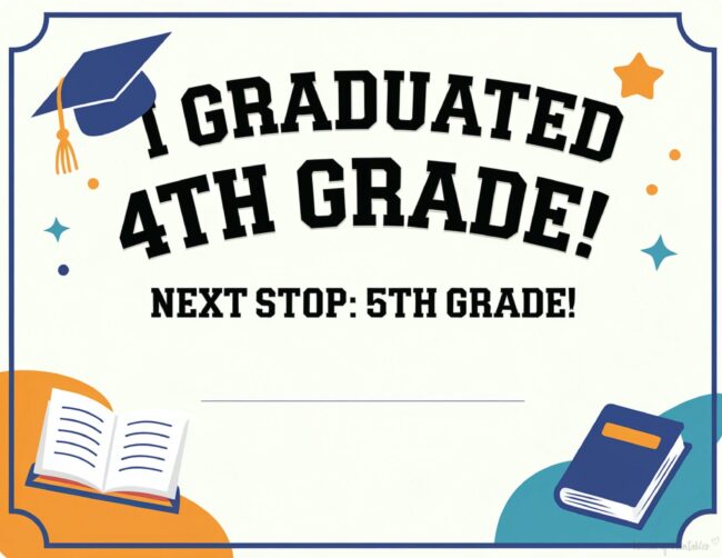 4th grade graduation award certificate