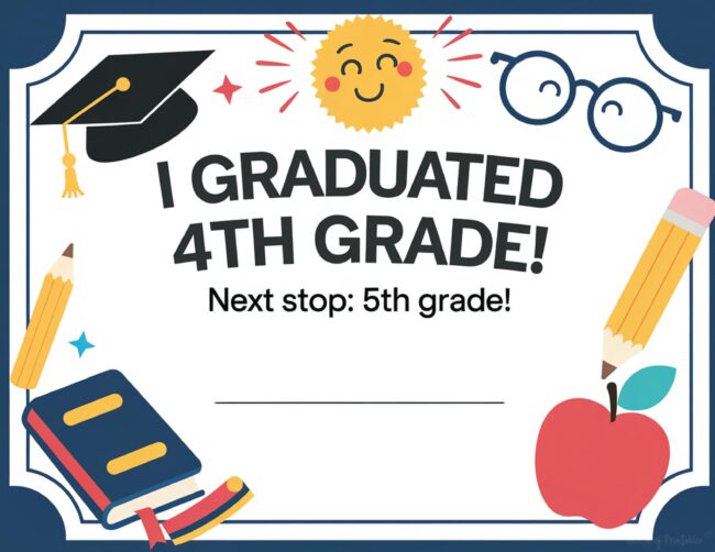 4th grade graduation certificate