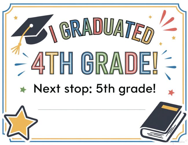 4th grade graduation certificate template
