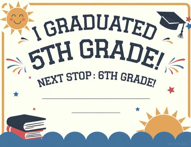 5th grade graduation award certificate