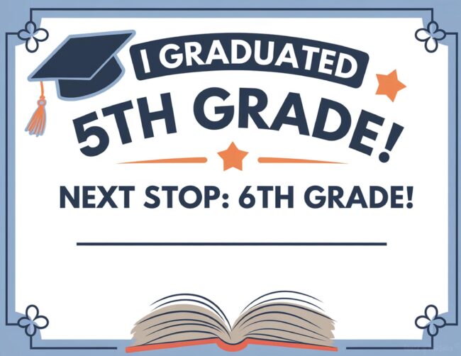 5th grade graduation certificate template