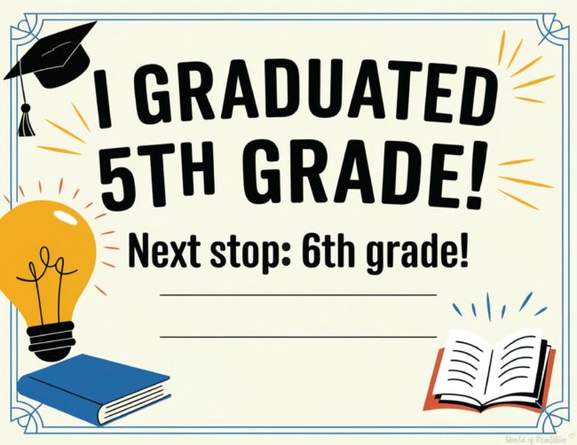 5th grade graduation certificates