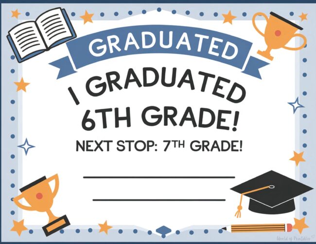 6th grade graduation certificate