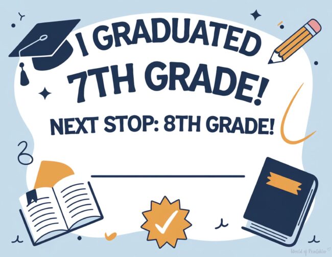 7th grade graduation award certificate
