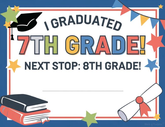 7th grade graduation certificate template