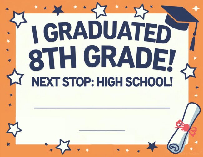 8th grade graduation certificate