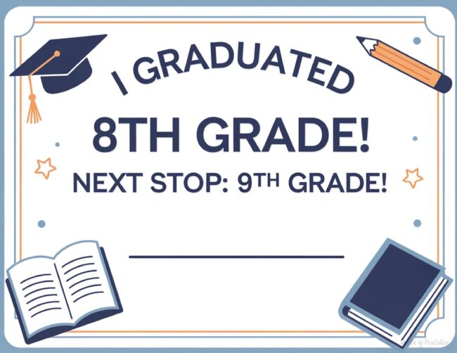8th grade graduation certificate template
