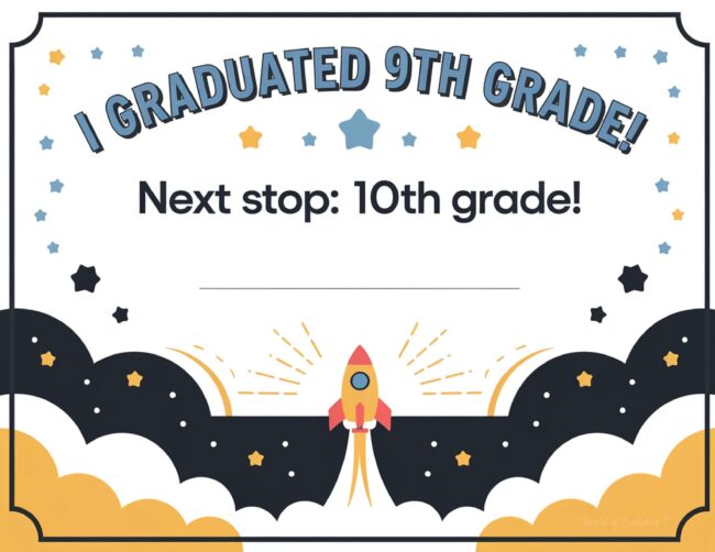 9th grade graduation award certificate