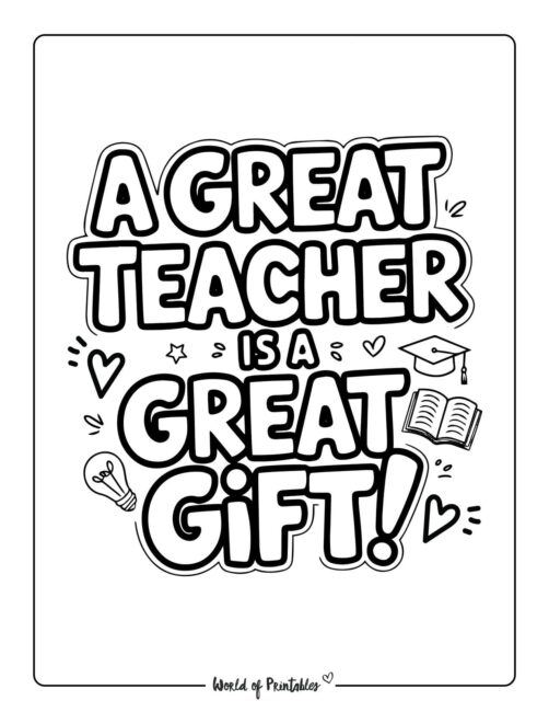 A Great Teacher Teacher Appreciation Week Coloring Pages